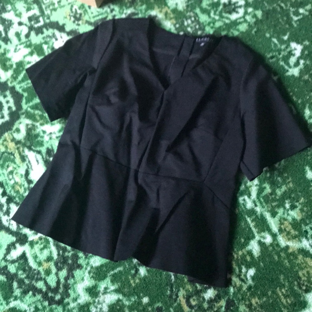 Eloquii Black peplum structured top